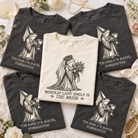 Medieval Frog Bachelorette Shirts, Renaissance Fair Bride & Crew Tees, Funny Romantasy Bridal Party Gift