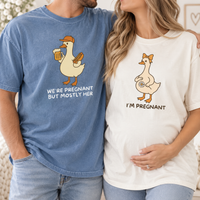 Funny Goose Pregnancy Announcement Shirts - Matching Mom and Dad Reveal Tees, Future Parents Gift