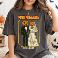 Til Death Halloween Wedding Shirt, Custom Bride & Groom Spooky Tee, Matching Newlywed Couple Gift