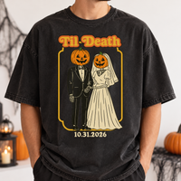 Til Death Halloween Wedding Shirt, Custom Bride & Groom Spooky Tee, Matching Newlywed Couple Gift