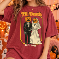 Til Death Halloween Wedding Shirt, Custom Bride & Groom Spooky Tee, Matching Newlywed Couple Gift
