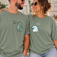 Matching Dinosaur Couple Shirts, Cute Anniversary Tees, Funny Boyfriend Girlfriend Gift, Husband Wife Matching Shirts