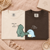 Matching Dinosaur Couple Shirts, Cute Anniversary Tees, Funny Boyfriend Girlfriend Gift, Husband Wife Matching Shirts