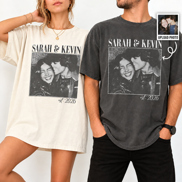 Personalized Couple Photo Shirt - Custom Shirt, Vintage Picture Tee, Wedding Anniversary Gift