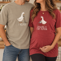 Matching Mom and Dad Pregnancy Announcement Shirts, Funny Goose Baby Reveal Tees, Expecting Parents Couple Gift