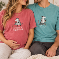Pregnancy Opossum Mom and Dad Announcement Shirts, Funny Opossum Baby Reveal Tees, Expecting Parents Gift