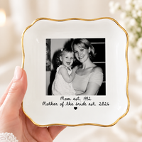 Custom Photo Mother of the Bride Jewelry Dish, Personalized Wedding Gift for Mom, Mother of the Groom Keepsake