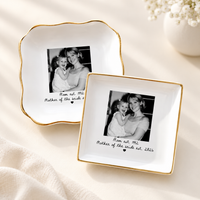 Custom Photo Mother of the Bride Jewelry Dish, Personalized Wedding Gift for Mom, Mother of the Groom Keepsake