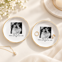 Custom Photo Mother of the Bride Jewelry Dish, Personalized Wedding Gift for Mom, Mother of the Groom Keepsake