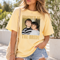 Personalized Brother of the Bride Shirt, Custom Photo Wedding Tee, Sister Wedding Gift, Rehearsal Dinner & Bachelor Party Shirt