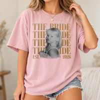 Personalized Vintage Photo Bride and Groom Shirts, Retro Wedding Matching Tee, Mr and Mrs Honeymoon Gift