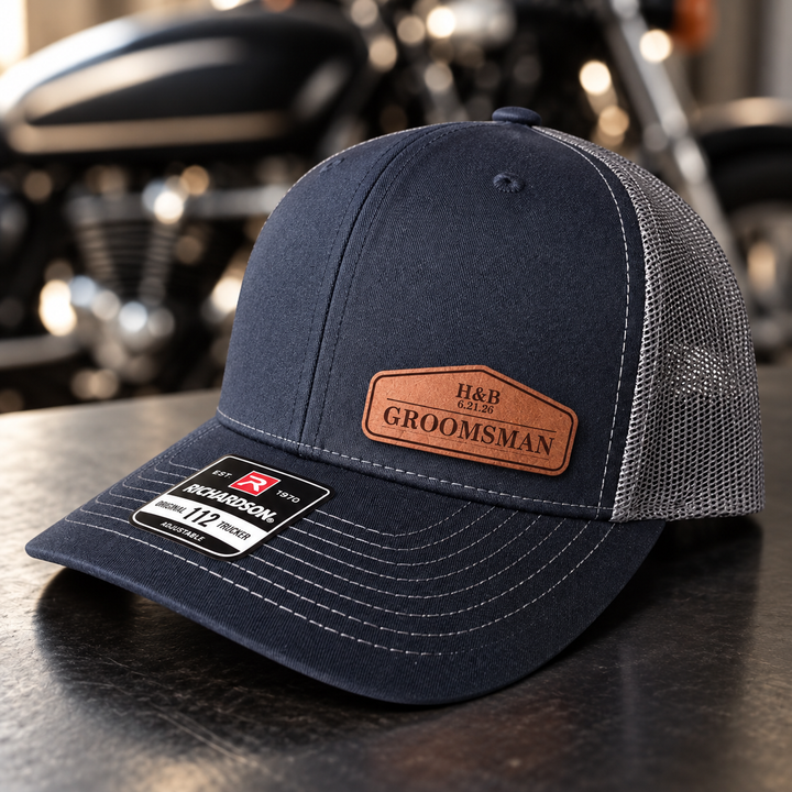 Custom Groomsman Trucker Hat - Personalized Richardson 112 Trucker Hat for Wedding Party