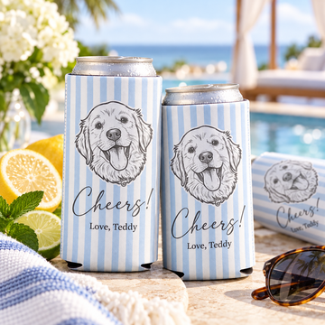 Personalized Pet Bachelorette Can Cooler, Custom Dog or Cat Wedding Can Cooler, Bridal Shower Bachelorette Favor