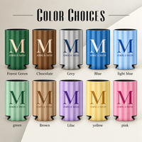 Personalized Monogram Wedding Can Coolers, Custom Monogram Drink Sleeves, Wedding Party Favors