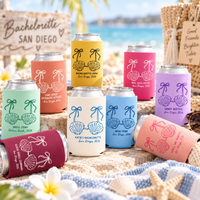 Mermaid Bachelorette Can Coolers, Personalized Seashell BMatching Group Setsach Party Favors, Regular & Slim Drink Sleeves