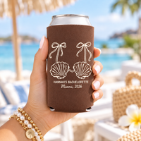 Mermaid Bachelorette Can Coolers, Personalized Seashell BMatching Group Setsach Party Favors, Regular & Slim Drink Sleeves