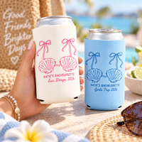 Mermaid Bachelorette Can Coolers, Personalized Seashell BMatching Group Setsach Party Favors, Regular & Slim Drink Sleeves