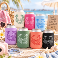 Mermaid Bachelorette Can Coolers, Personalized Seashell BMatching Group Setsach Party Favors, Regular & Slim Drink Sleeves