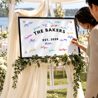 Custom Embroidered Last Name Wedding Flag – Established Banner Wall Art