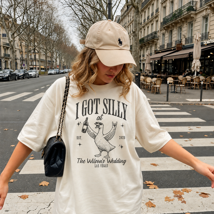 Personalized Silly Goose Wedding Shirt, Custom “I Got Silly At” Comfort Colors Tee
