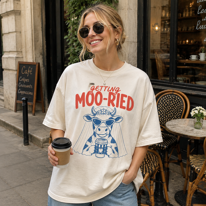 Getting Moo-ried Shirt, Funny Cow Bride Comfort Colors Tee image 1