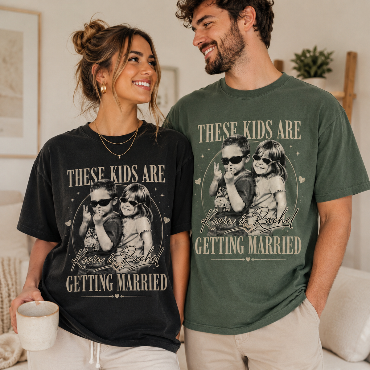 These Kids Are Getting Married Shirt, Custom Photo Couple Comfort Colors Tee image 3