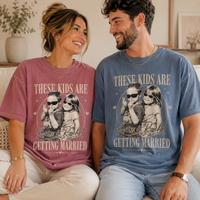 These Kids Are Getting Married Shirt, Custom Photo Couple Comfort Colors Tee image 4
