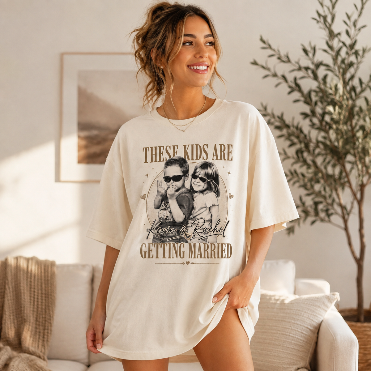 These Kids Are Getting Married Shirt, Custom Photo Couple Comfort Colors Tee image 5