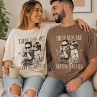 These Kids Are Getting Married Shirt, Custom Photo Couple Comfort Colors Tee image 7