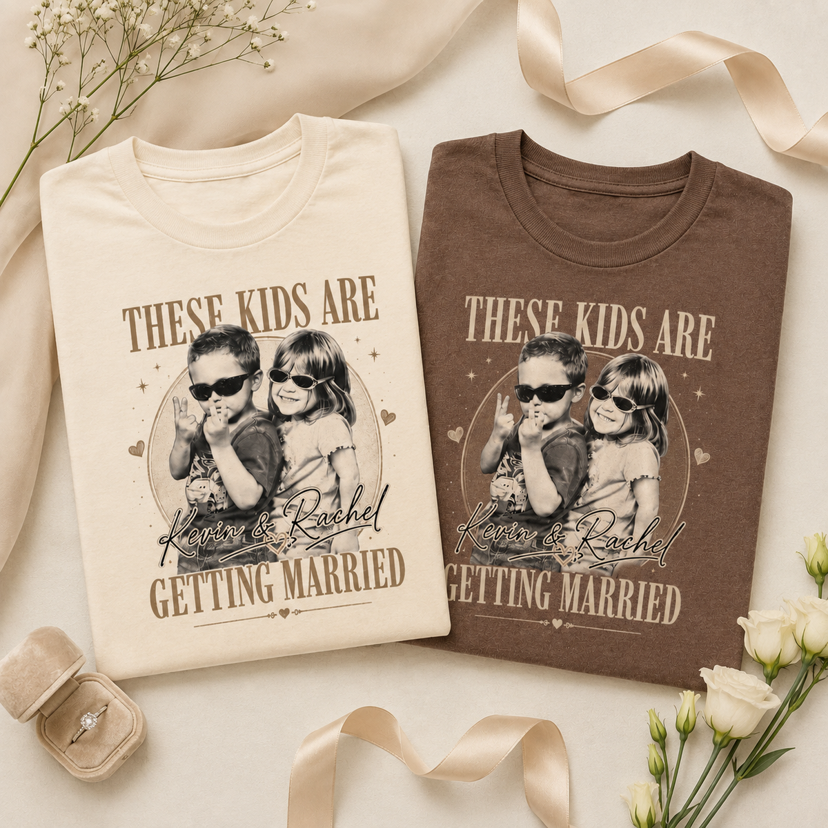 These Kids Are Getting Married Shirt, Custom Photo Couple Comfort Colors Tee image 8