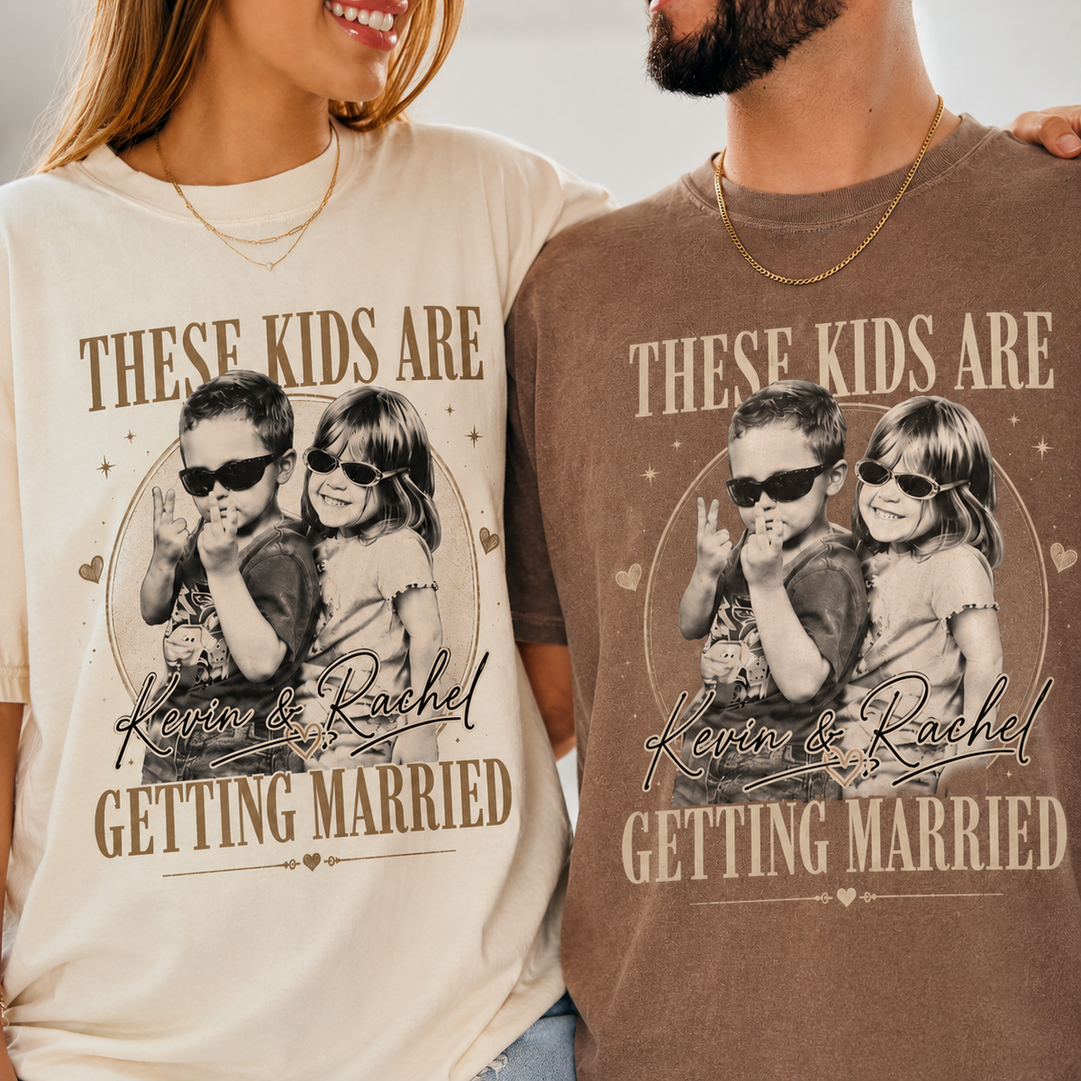 These Kids Are Getting Married Shirt, Custom Photo Couple Comfort Colors Tee image 9