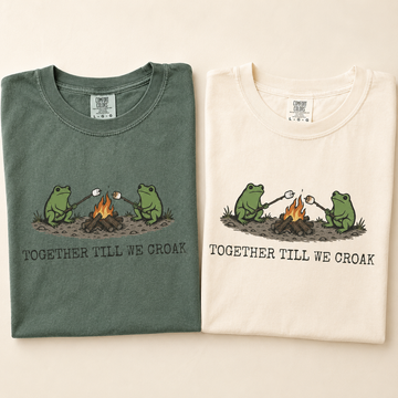 Together Till We Croak Frog Couple Shirt, Funny Camping Comfort Colors Tee image 1