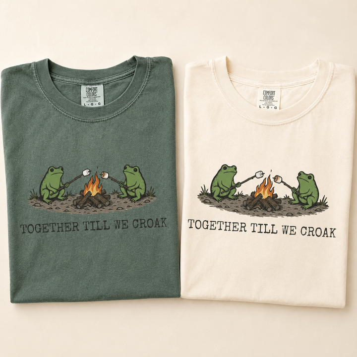 Together Till We Croak Frog Couple Shirt, Funny Camping Comfort Colors Tee image 1