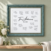 Custom Hand Embroidered Guest Book Alternative – Wedding Keepsake Sign