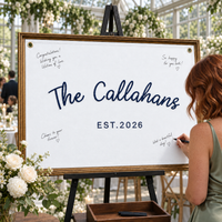 Personalized Lace Trim Wedding Flag – Last Name Guest Book Banner