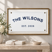 Personalized Lace Trim Wedding Flag – Last Name Guest Book Banner