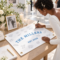 Personalized Lace Trim Wedding Flag – Last Name Guest Book Banner