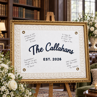 Personalized Lace Trim Wedding Flag – Last Name Guest Book Banner