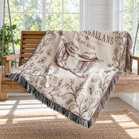Western Wedding Blanket Custom With Names And Date, Cowboy Mr And Mrs Woven Throw, Rustic Bridal Shower Gift, Personalized Couple Present