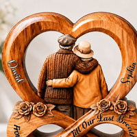 Personalized Wooden Infinity Heart Block, Custom Couple Names Anniversary Title & Year, Romantic Wedding Keepsake Gift