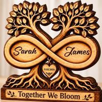 Personalized Wooden Infinity Tree Plaque, Custom Couple Names and Date, Wedding, Newlywed or Anniversary Gift