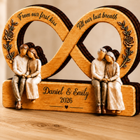 Personalized Couple Infinity Wooden Plaque, Custom Names & Date, Romantic Couple Keepsake Gift