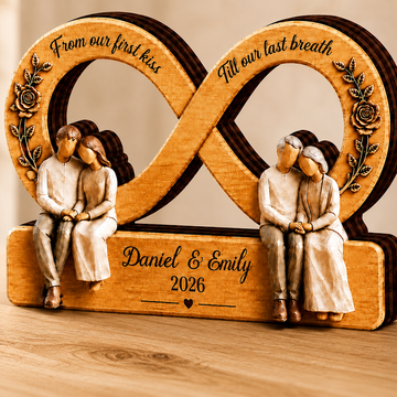 Personalized Couple Infinity Wooden Plaque, Custom Names & Date, Romantic Couple Keepsake Gift