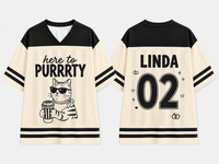 Personalized Wedding Party Jersey, Funny Cat Bridal Shirt, Custom Name & Number Football Tee, Bachelorette Crew Top