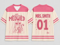 Personalized Wedding Party Jersey, Funny Cat Bridal Shirt, Custom Name & Number Football Tee, Bachelorette Crew Top