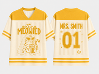 Personalized Wedding Party Jersey, Funny Cat Bridal Shirt, Custom Name & Number Football Tee, Bachelorette Crew Top