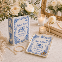 Personalized Love Story Vase & Jewelry Dish, Custom Wedding Anniversary Gift, Romantic Couple Keepsake Set