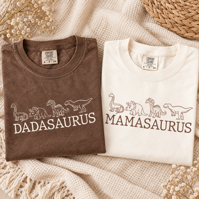 MamaSaurus & DadaSaurus Shirts – Matching Dinosaur Birthday Parent Tees