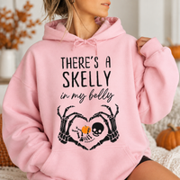 There's a Skelly in My Belly maternity sweatshirt and hoodie mockup 6
