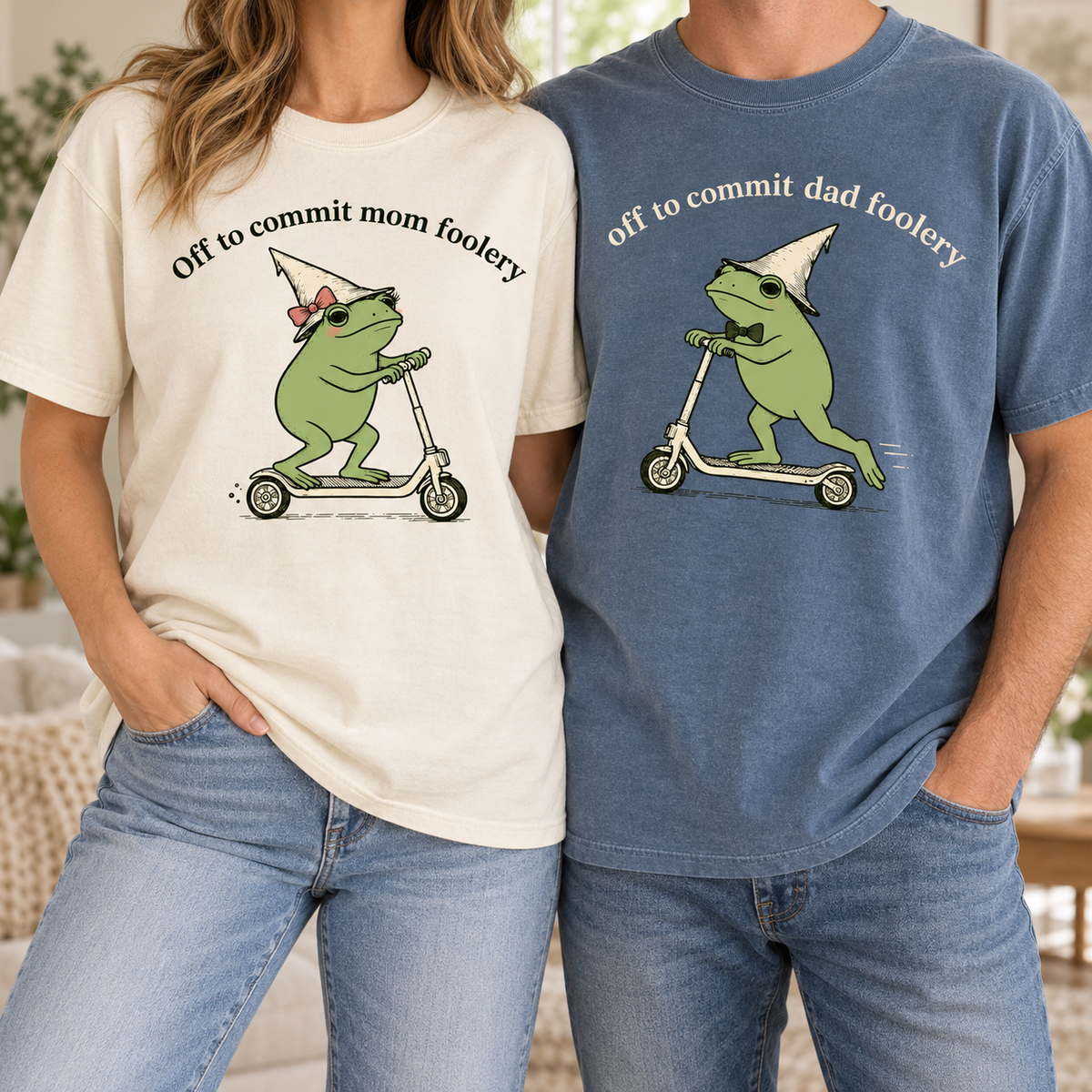 Off to Commit Mom & Dad Foolery Matching Couple Comfort Colors Tees